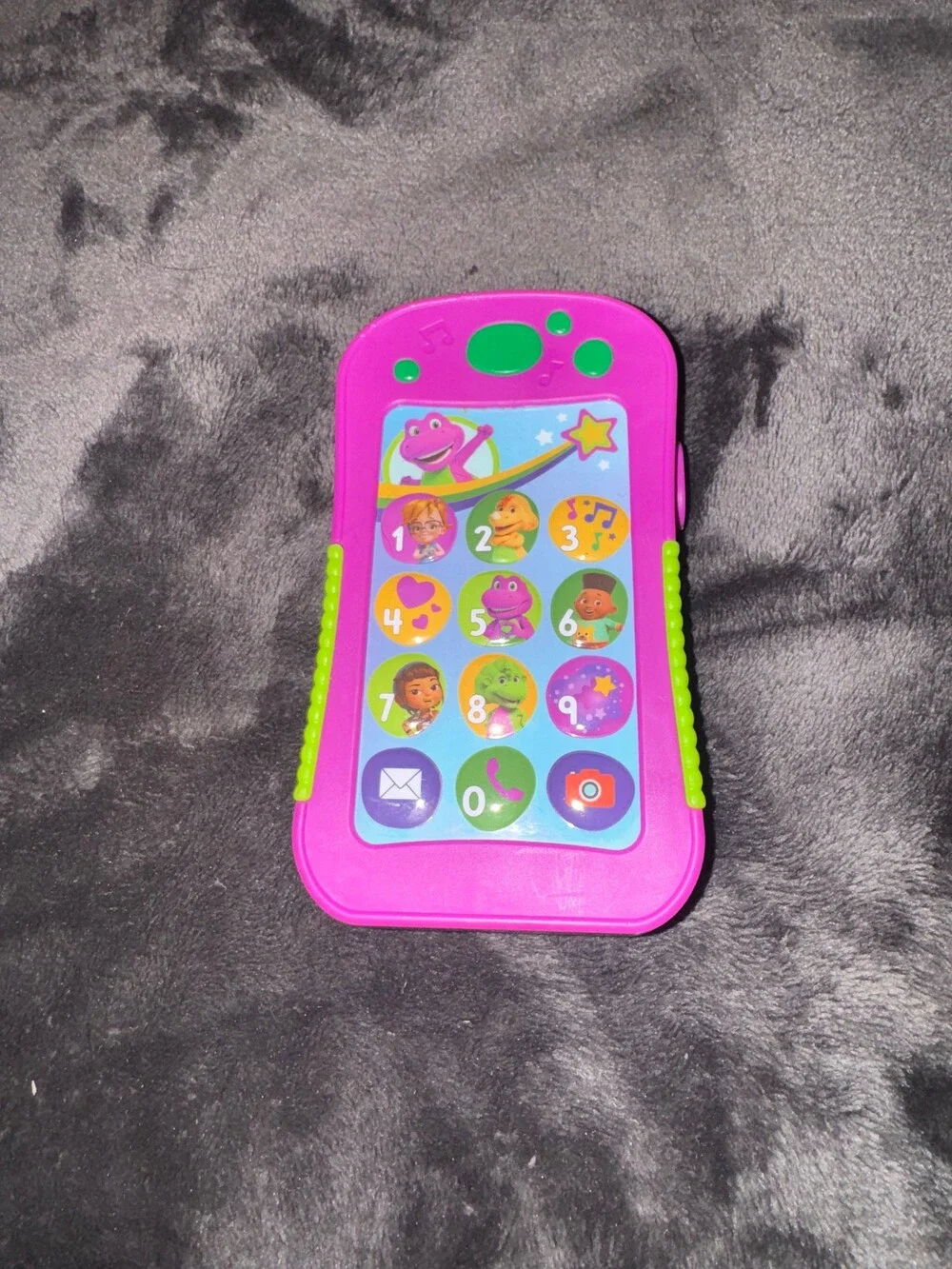 Mattel Hey Barney Phone Toy Pink Green Interactive Buttons